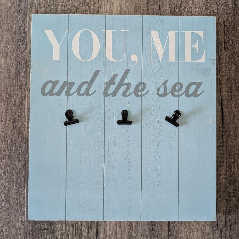 14"X16" You, Me And The Sea  Wall Decor with Photo Clips